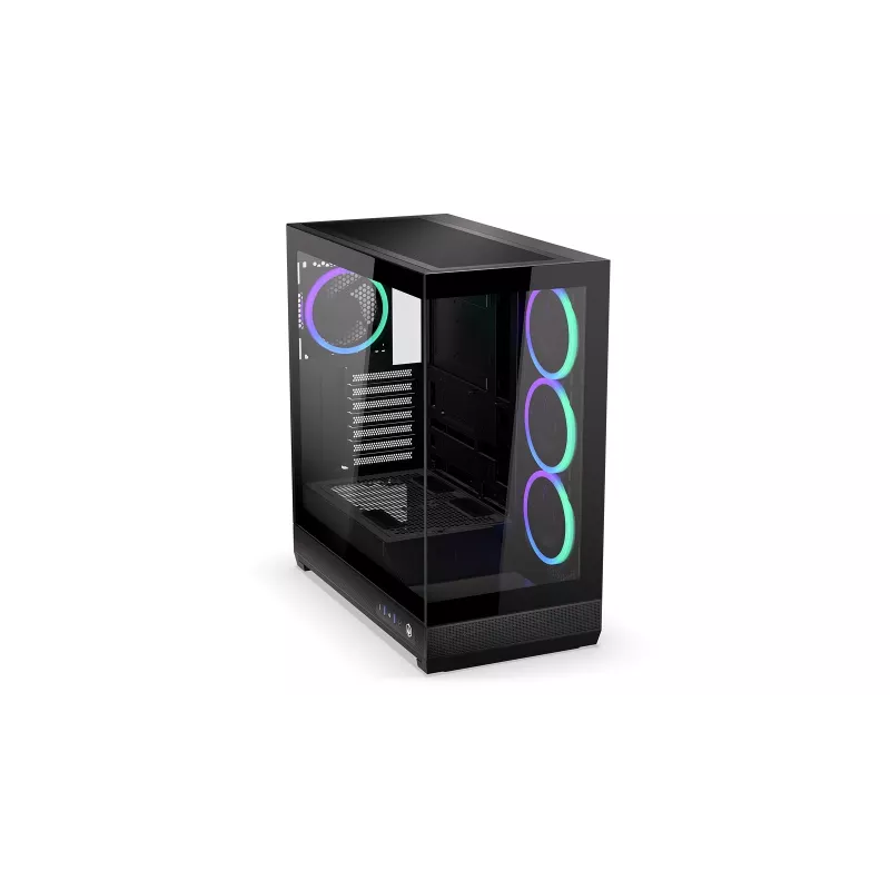 ENDORFY Fishtank 6000 Corona Mid-Tower PC Case - Czarny, Podwójne hartowane szkło, 4x wentylatory ARGB, USB-C, E-ATX