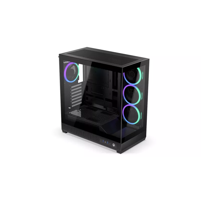 ENDORFY Fishtank 6000 Corona Mid-Tower PC Case - Czarny, Podwójne hartowane szkło, 4x wentylatory ARGB, USB-C, E-ATX