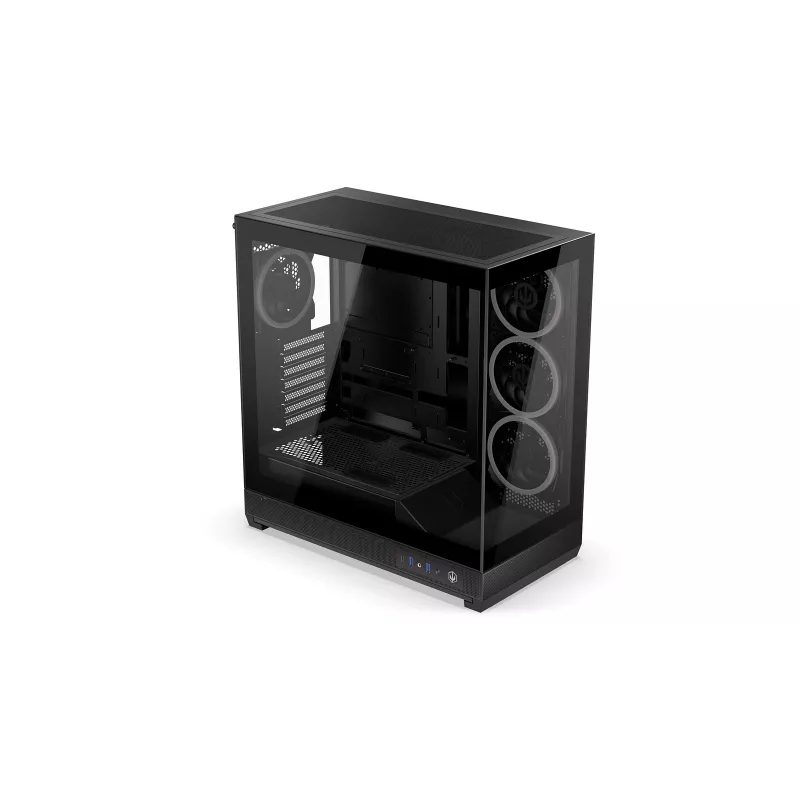 ENDORFY Fishtank 6000 Corona Mid-Tower PC Case - Czarny, Podwójne hartowane szkło, 4x wentylatory ARGB, USB-C, E-ATX