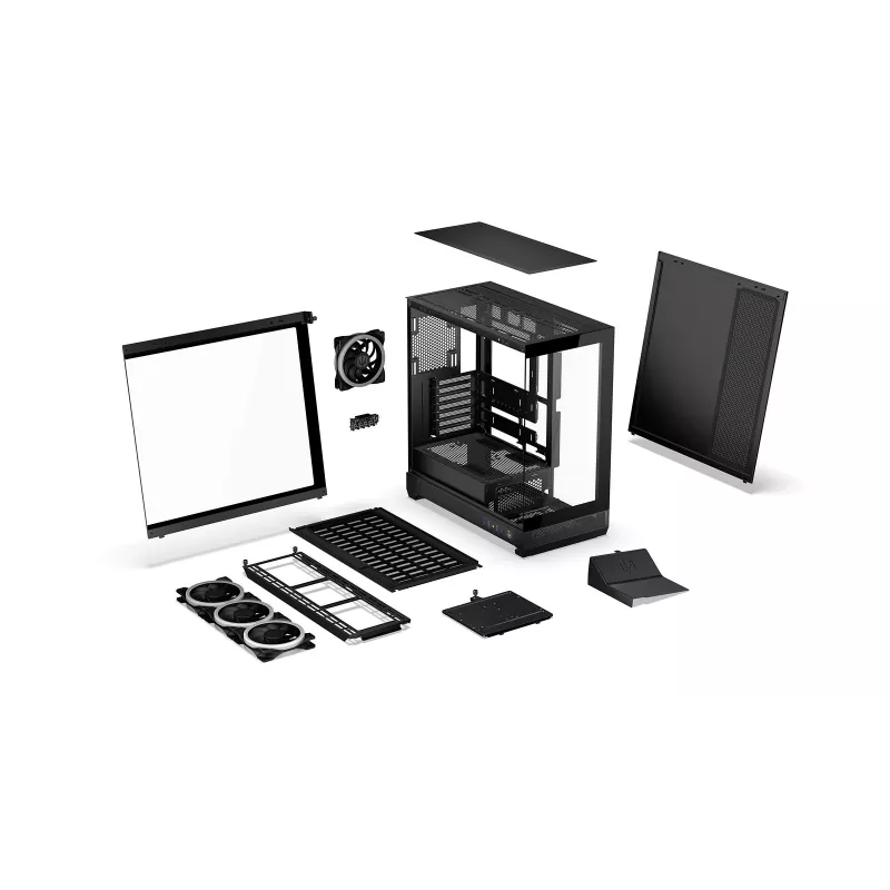 ENDORFY Fishtank 6000 Corona Mid-Tower PC Case - Czarny, Podwójne hartowane szkło, 4x wentylatory ARGB, USB-C, E-ATX