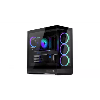 ENDORFY Fishtank 6000 Corona Mid-Tower PC Case - Czarny, Podwójne hartowane szkło, 4x wentylatory ARGB, USB-C, E-ATX