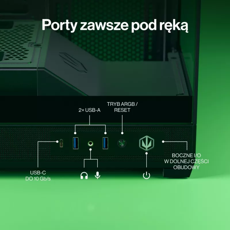 Obudowa PC ENDORFY Fishtank 6000 Flex Mid-Tower - Czarna, podwójne hartowane szkło, USB-C, E-ATX, gotowa na back-connect (bez wentylatorów)