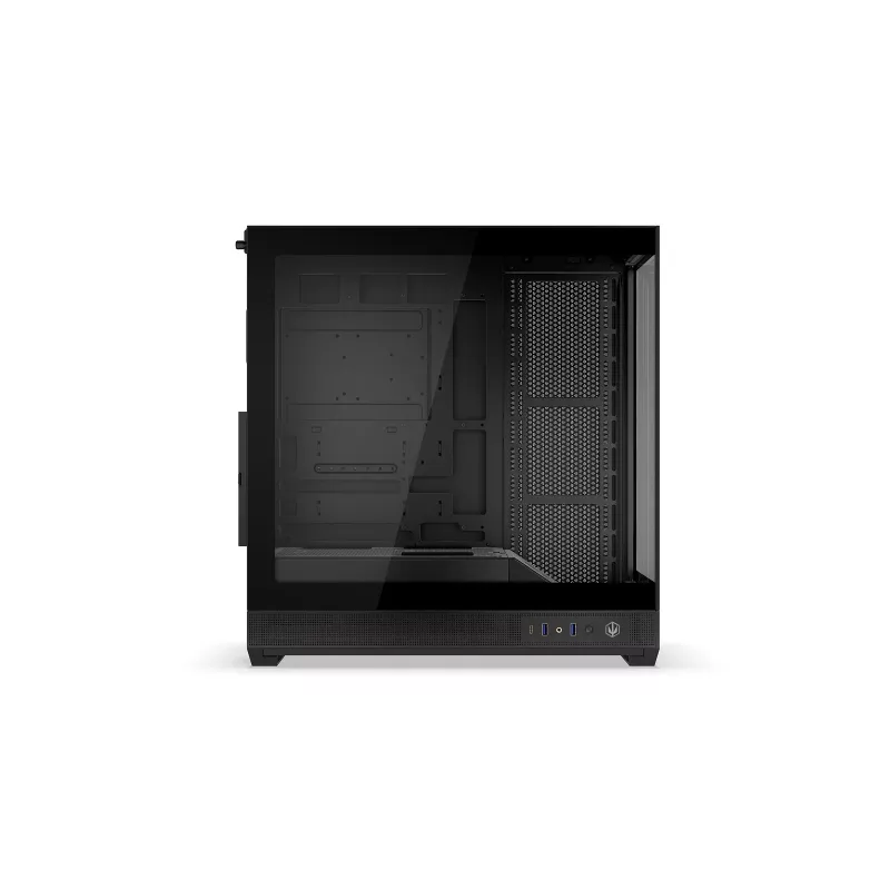 Obudowa PC ENDORFY Fishtank 6000 Flex Mid-Tower - Czarna, podwójne hartowane szkło, USB-C, E-ATX, gotowa na back-connect (bez wentylatorów)