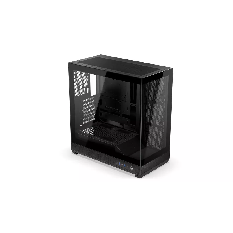 Obudowa PC ENDORFY Fishtank 6000 Flex Mid-Tower - Czarna, podwójne hartowane szkło, USB-C, E-ATX, gotowa na back-connect (bez wentylatorów)