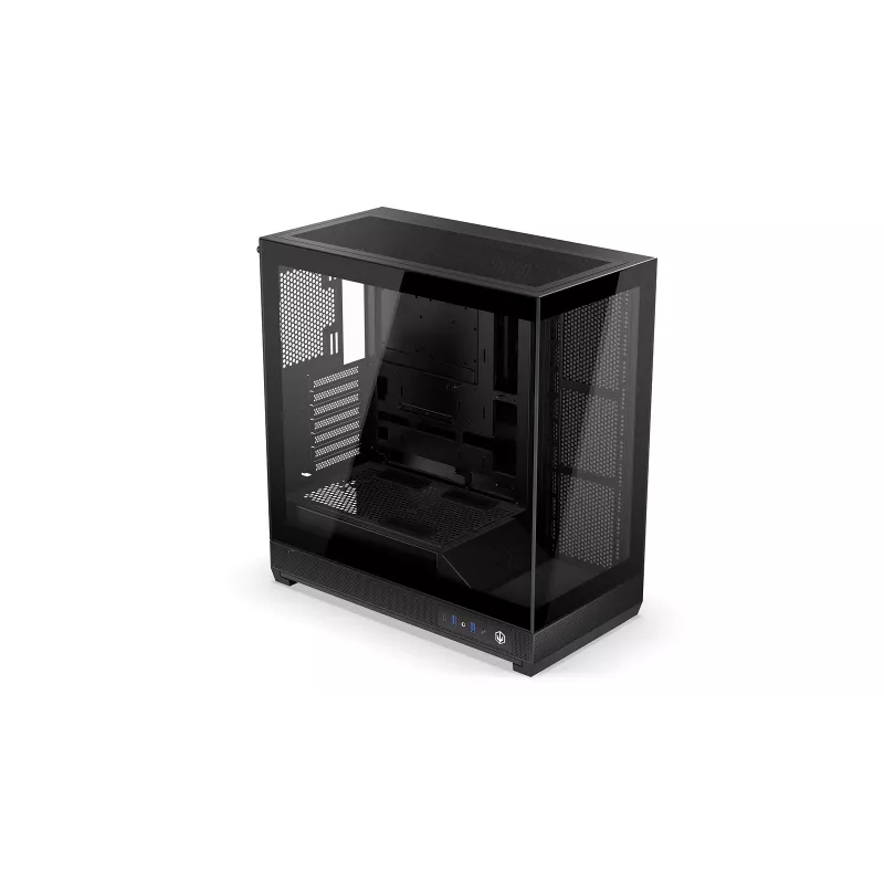 Obudowa PC ENDORFY Fishtank 6000 Flex Mid-Tower - Czarna, podwójne hartowane szkło, USB-C, E-ATX, gotowa na back-connect (bez wentylatorów)