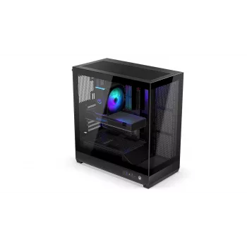 Obudowa PC ENDORFY Fishtank 6000 Flex Mid-Tower - Czarna, podwójne hartowane szkło, USB-C, E-ATX, gotowa na back-connect (bez wentylatorów)