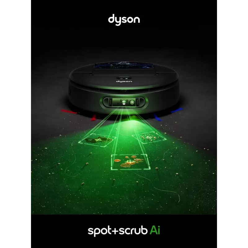 Dyson Spot+Scrub Ai Odkurzacz Robot Mopujący na Mokro i Sucho 586183-01 Czarny