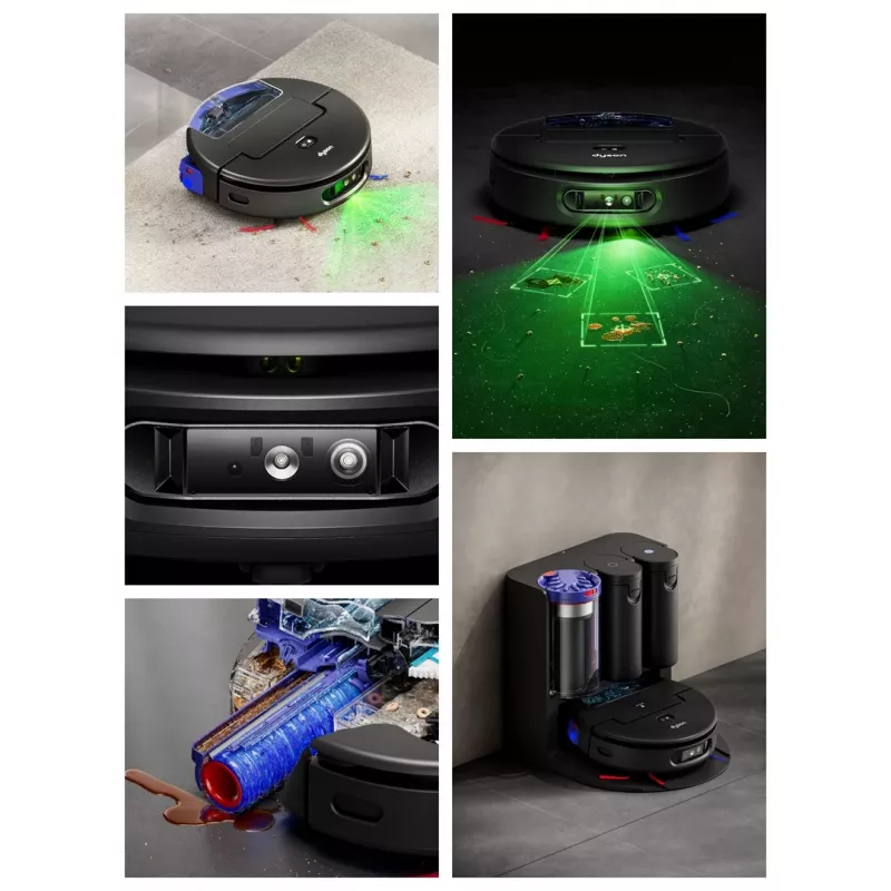 Dyson Spot+Scrub Ai Odkurzacz Robot Mopujący na Mokro i Sucho 586183-01 Czarny