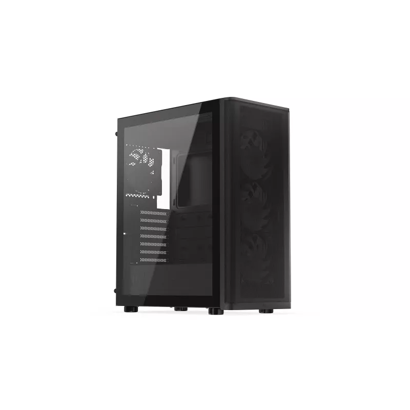 ENDORFY Ventum 400 ARGB ATX PC Case - Czarny, Szkło hartowane, 4x Stratus 120 PWM ARGB Wentylatory, Kontroler ARGB i PWM, USB-C