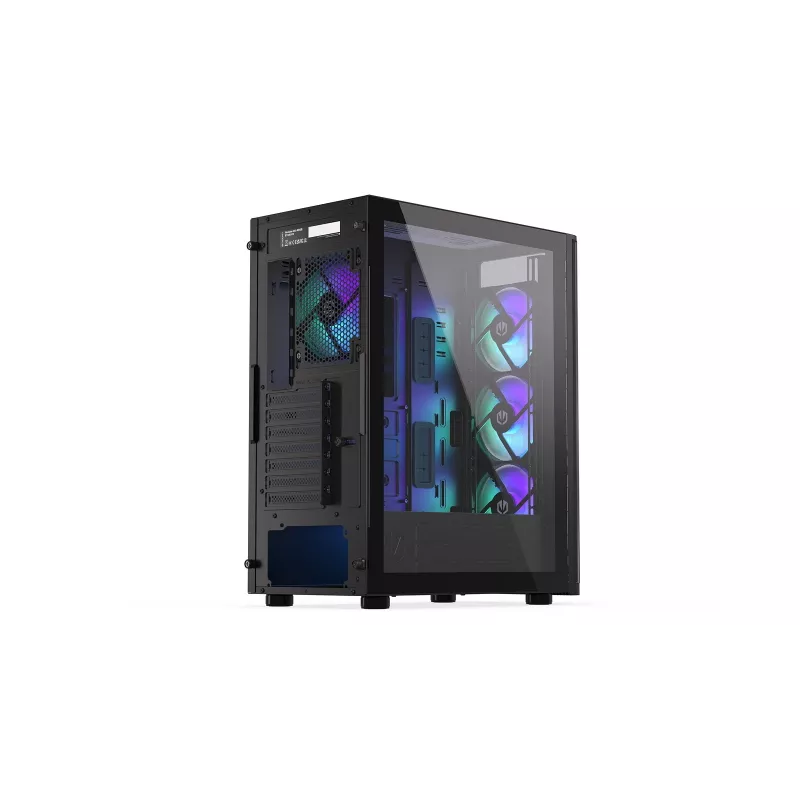 ENDORFY Ventum 400 ARGB ATX PC Case - Czarny, Szkło hartowane, 4x Stratus 120 PWM ARGB Wentylatory, Kontroler ARGB i PWM, USB-C