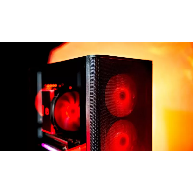 ENDORFY Ventum 400 ARGB ATX PC Case - Czarny, Szkło hartowane, 4x Stratus 120 PWM ARGB Wentylatory, Kontroler ARGB i PWM, USB-C