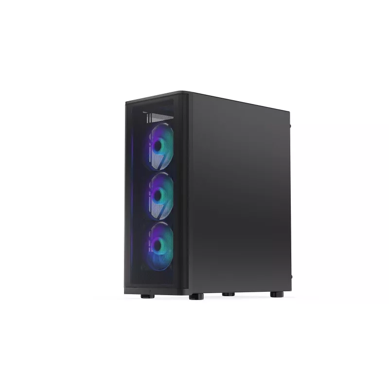 ENDORFY Ventum 400 ARGB ATX PC Case - Czarny, Szkło hartowane, 4x Stratus 120 PWM ARGB Wentylatory, Kontroler ARGB i PWM, USB-C