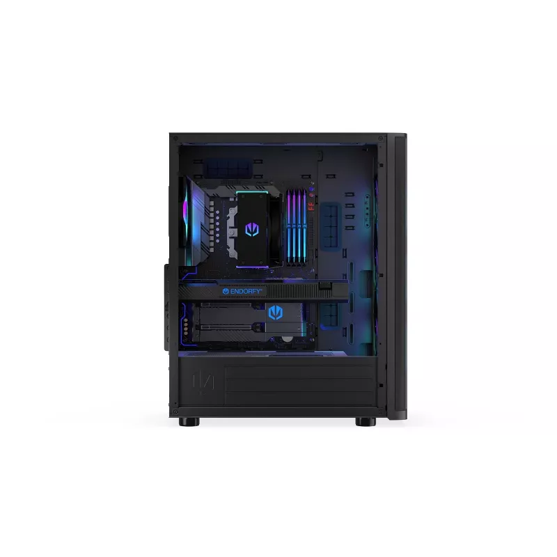 ENDORFY Ventum 400 ARGB ATX PC Case - Czarny, Szkło hartowane, 4x Stratus 120 PWM ARGB Wentylatory, Kontroler ARGB i PWM, USB-C