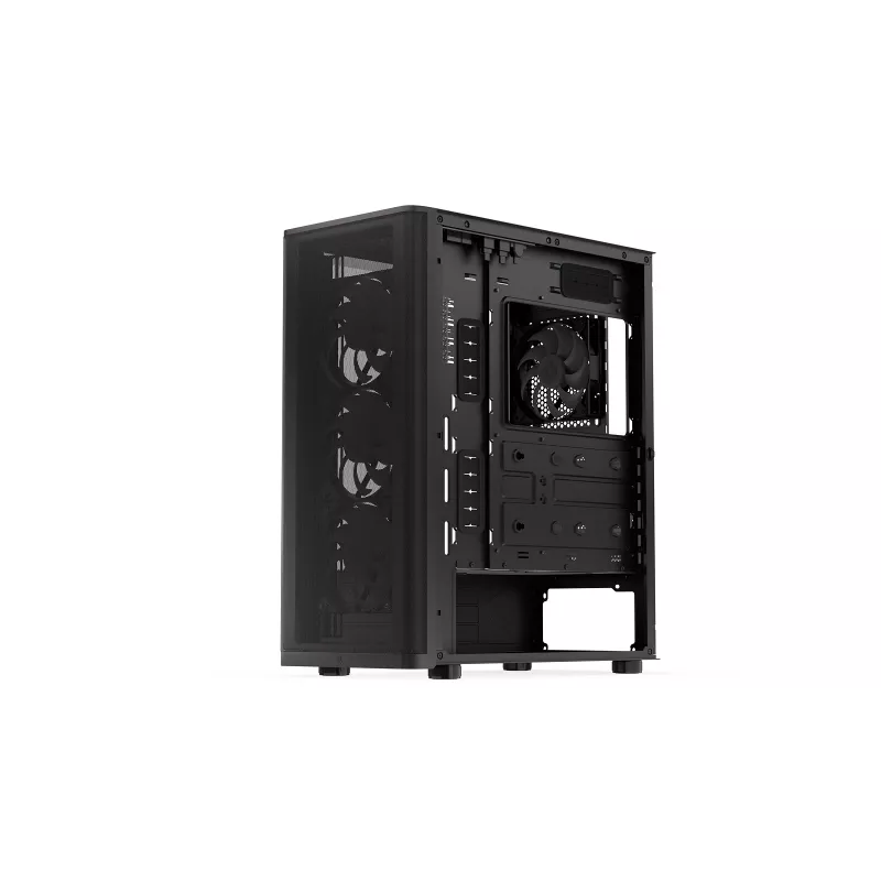 ENDORFY Ventum 400 ARGB ATX PC Case - Czarny, Szkło hartowane, 4x Stratus 120 PWM ARGB Wentylatory, Kontroler ARGB i PWM, USB-C