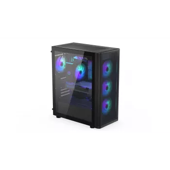 ENDORFY Ventum 400 ARGB ATX PC Case - Czarny, Szkło hartowane, 4x Stratus 120 PWM ARGB Wentylatory, Kontroler ARGB i PWM, USB-C