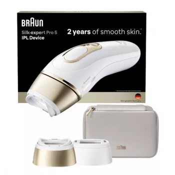 Braun Silk-expert Pro 5 PL5210 IPL Hair Removal System Gold White SensoAdapt