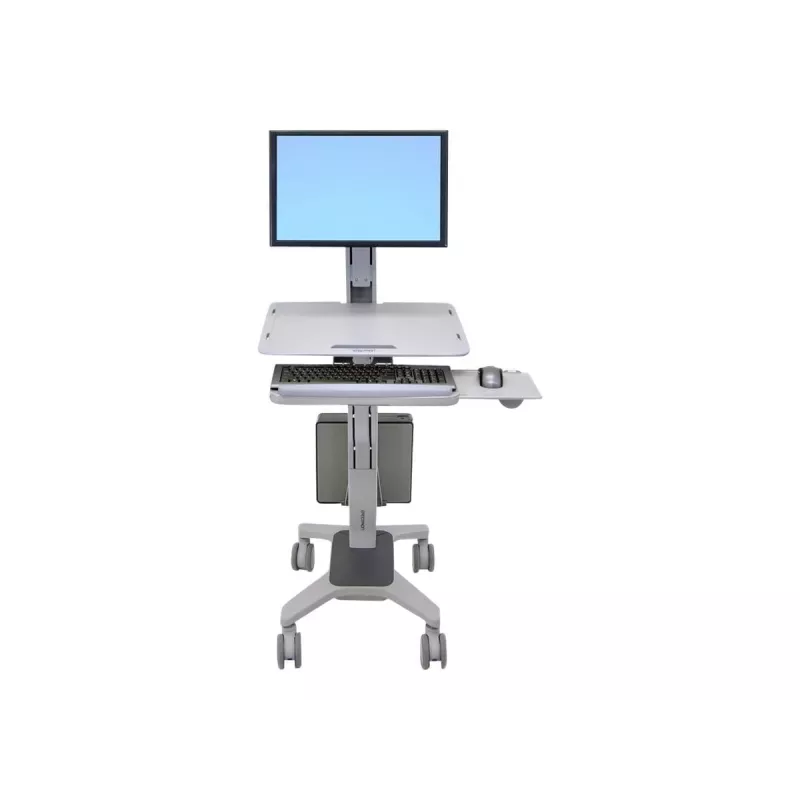 Ergotron WorkFit C-Mod Single LD Sit-Stand Workstation Cart 24-198-055 do 27 cali