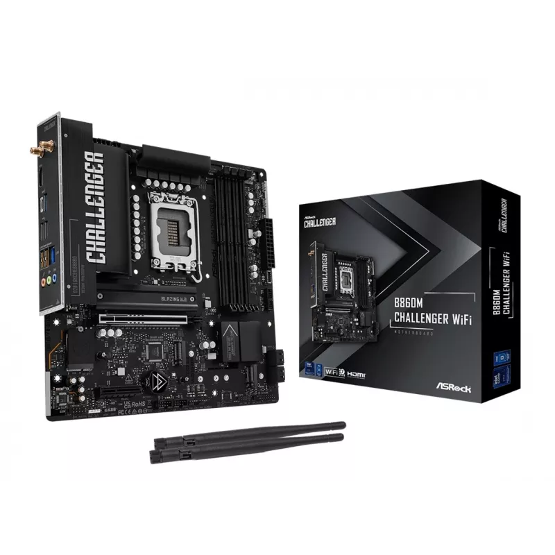 ASRock B860M Challenger WiFi LGA1851 mATX DDR5 Płyta Główna (90-MXBUP0-A0UAYZ)