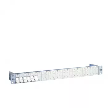 Panel krosowy METZ CONNECT BTR E-DAT - 24 porty - Cat.6A - ekranowany - 1U - jasnoszary (RAL 7035) - 130920-00-E