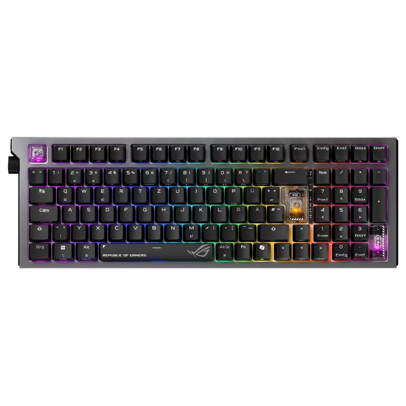 ASUS ROG Strix Morph 96 Wireless Gaming Keyboard, 96% Layout, ROG NX Snow Switches, Hot-Swappable, Tri-Mode Connectivity, Black
