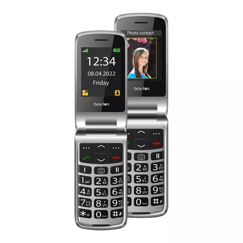 Bea-fon Silver Line SL605 Telefon Funkcyjny Dual-SIM Czarny Srebrny
