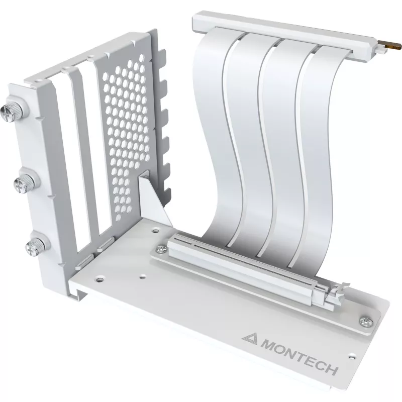 MONTECH Vertical GPU Mounting Kit PCIe 4.0 Riser Cable White 20cm