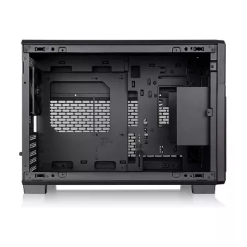 Thermaltake TR200 WS Super Mini Tower Case, Black/Wood, Tempered Glass