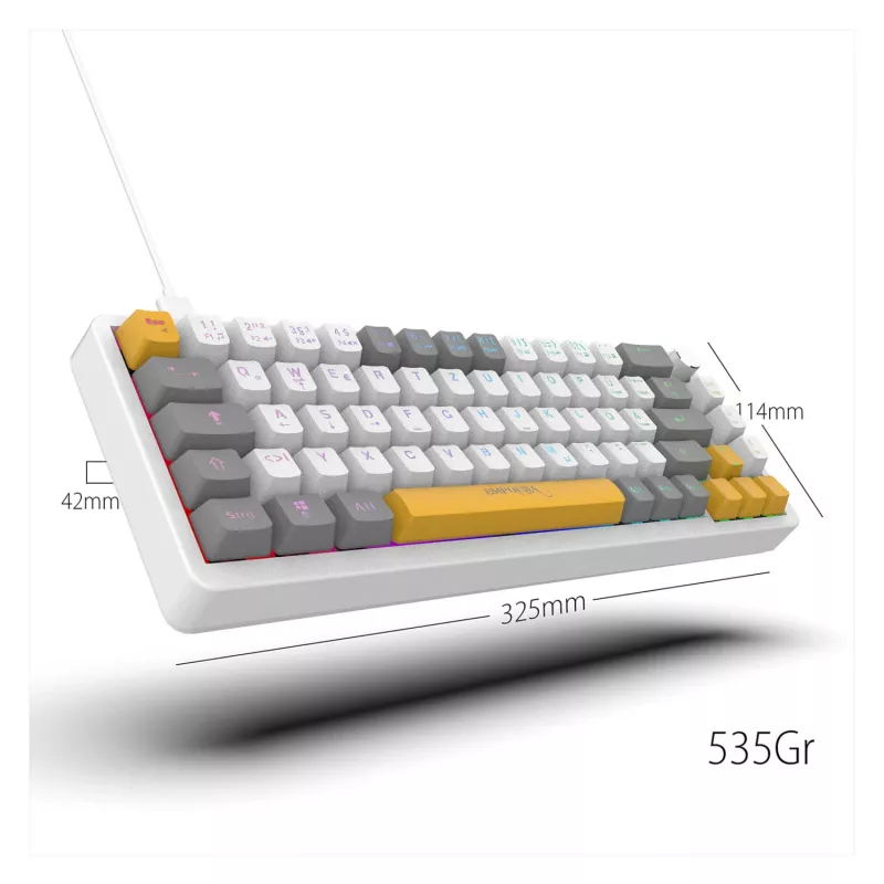 Klawiatura gamingowa INCA RGB Red Switch USB Mechaniczna 2.00m Biała (IKG-457)