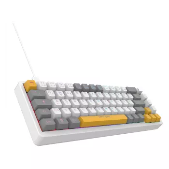 Klawiatura gamingowa INCA RGB Red Switch USB Mechaniczna 2.00m Biała (IKG-457)