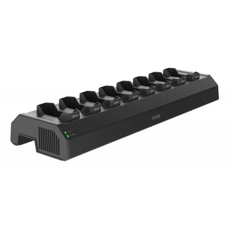 Axis W701 Mk II Docking Station - 8-stanowiskowa stacja ładująca i synchronizująca do kamer nasobnych - 120W - Czarny (NCS S 9000-N) - Wtyk europejski