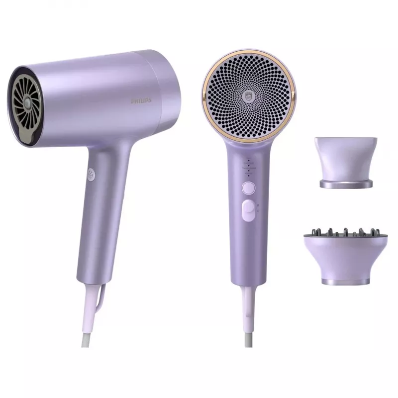 Philips Suszarka do włosów BHD723/10 Series 7000 1800W Silnik cyfrowy Technologia SenseIQ Matowa biel z różowym złotem