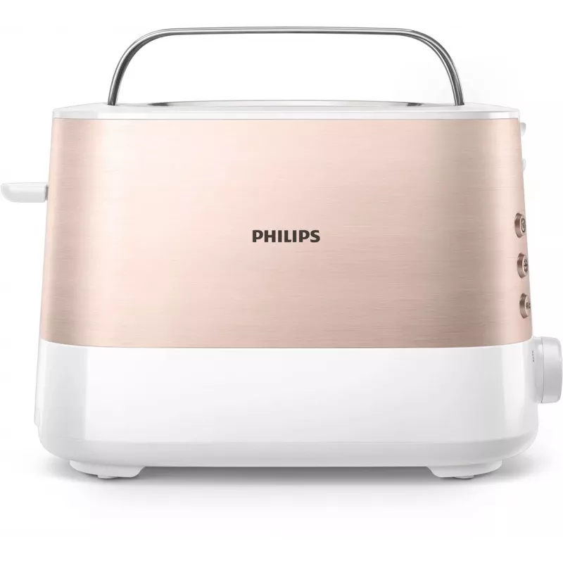 Philips Viva Collection HD2638/11 Toster 2 Kromki 950 W Różowe Złoto, Biały