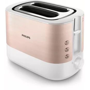 Philips Viva Collection HD2638/11 Toster 2 Kromki 950 W Różowe Złoto, Biały
