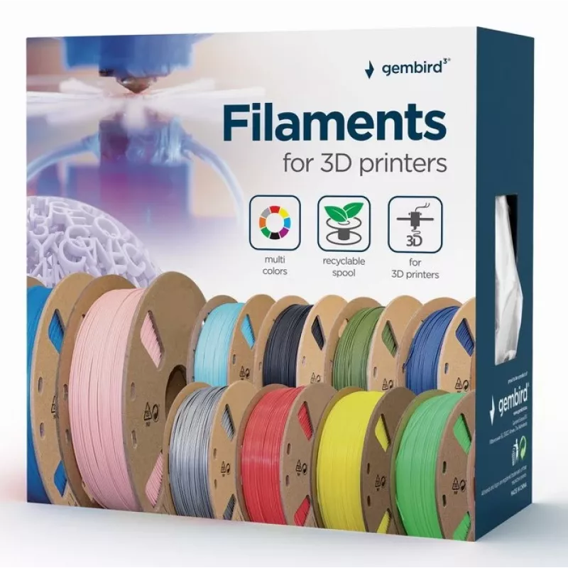 Gembird 3DP-PLA+1.75-02-BK PLA+ Filament 1.75 mm Czarny 1 kg