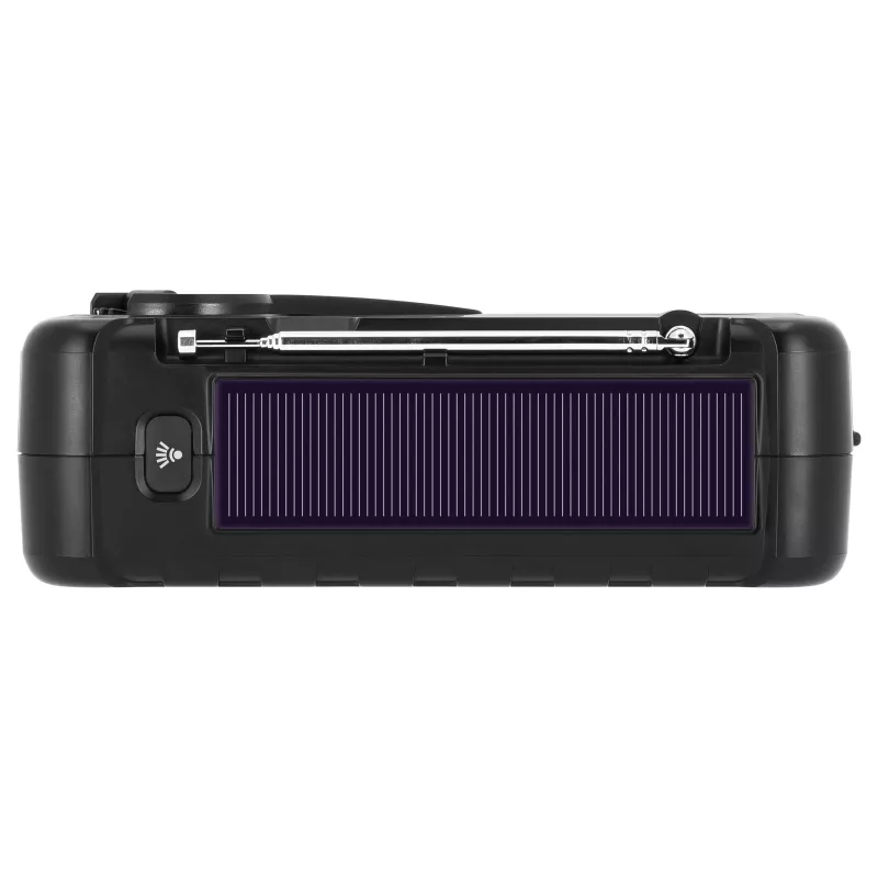 TechniSat TechniRadio Solar 2 DAB+/FM Radio Przenośne z Panelem Słonecznym i Korbką, Czarno-Pomarańczowy
