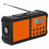TechniSat TechniRadio Solar 2 DAB+/FM Radio Przenośne z Panelem Słonecznym i Korbką, Czarno-Pomarańczowy