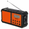 TechniSat TechniRadio Solar 2 DAB+/FM Radio Przenośne z Panelem Słonecznym i Korbką, Czarno-Pomarańczowy
