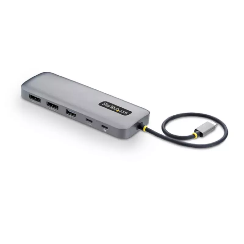 StarTech.com 189B-USBC-MULTIPORT USB-C do Dual DisplayPort Multiport Hub - 2x DP 1.4, 4K 60Hz, USB-A 3.0, Gigabit Ethernet, 100W PD Pass-Through