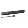 EFB Electronics EK631CC.1 19 inch 1U Power Distribution Unit (PDU) z 12x gniazdami C13, wejściem C14, kablem 2m, czarny