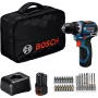 Bosch Professional GSR 12V-32 Wiertarko-wkrętarka akumulatorowa, 12V, niebiesko-czarna, 2x akumulatory Li-Ion 2,0 Ah, zestaw 24 akcesoriów, torba narzędziowa