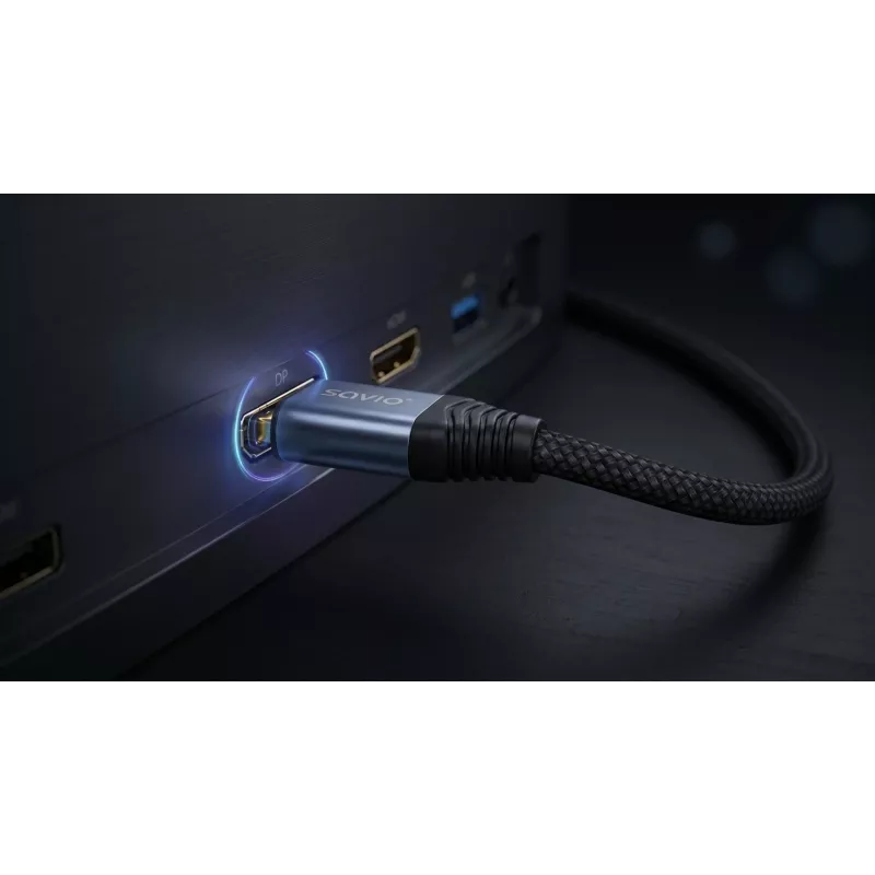 SAVIO CL-210 DisplayPort 2.1 Kabel 2m Czarny