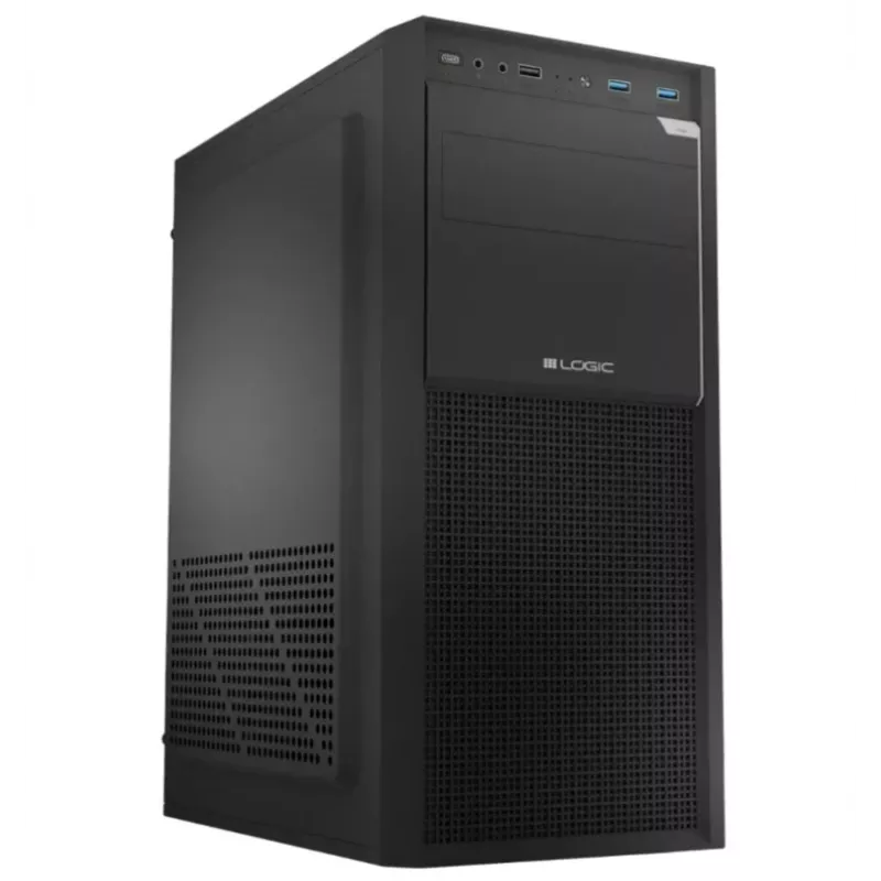 Logic Concept J23 PRO Black Mid-Tower Computer Case with Tempered Glass, USB-C, ARGB Fans