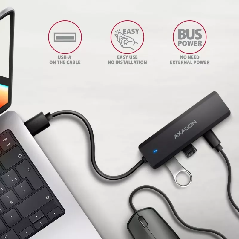 i-tec Axagon HUE-C2A USB-C Hub 4-Port 5 Gbps 2x USB-A + 2x USB-C z Power Delivery