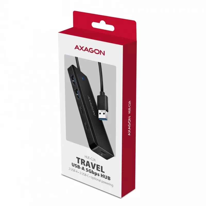 i-tec Axagon HUE-C2A USB-C Hub 4-Port 5 Gbps 2x USB-A + 2x USB-C z Power Delivery