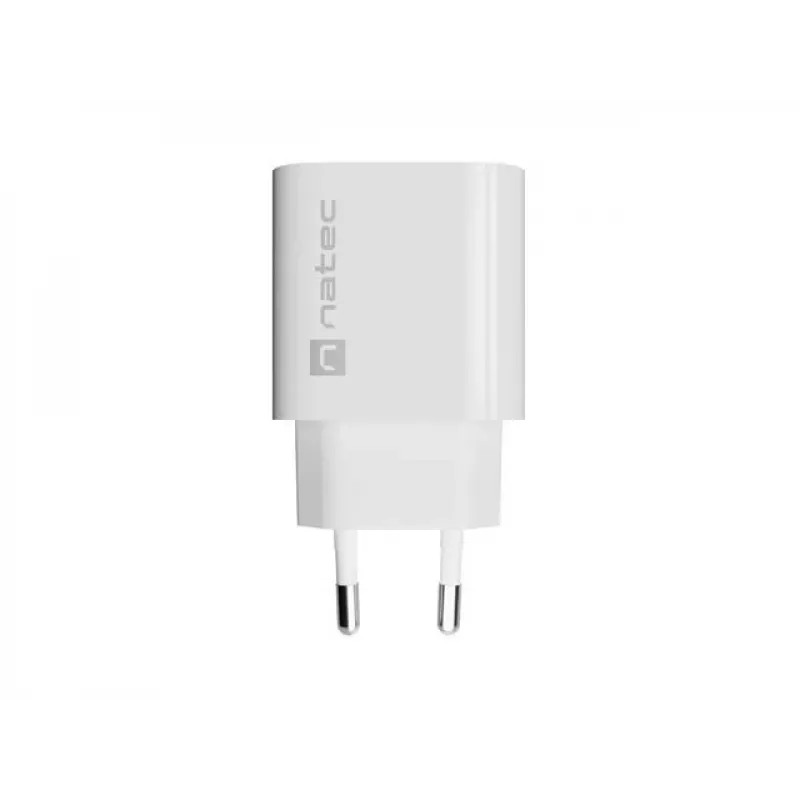 NATEC Ribera Ładowarka ścienna 1x USB-A + 1x USB-C 20W Biała
