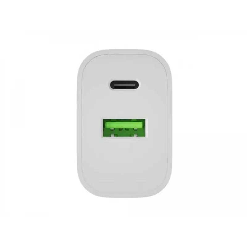 NATEC Ribera Ładowarka ścienna 1x USB-A + 1x USB-C 20W Biała