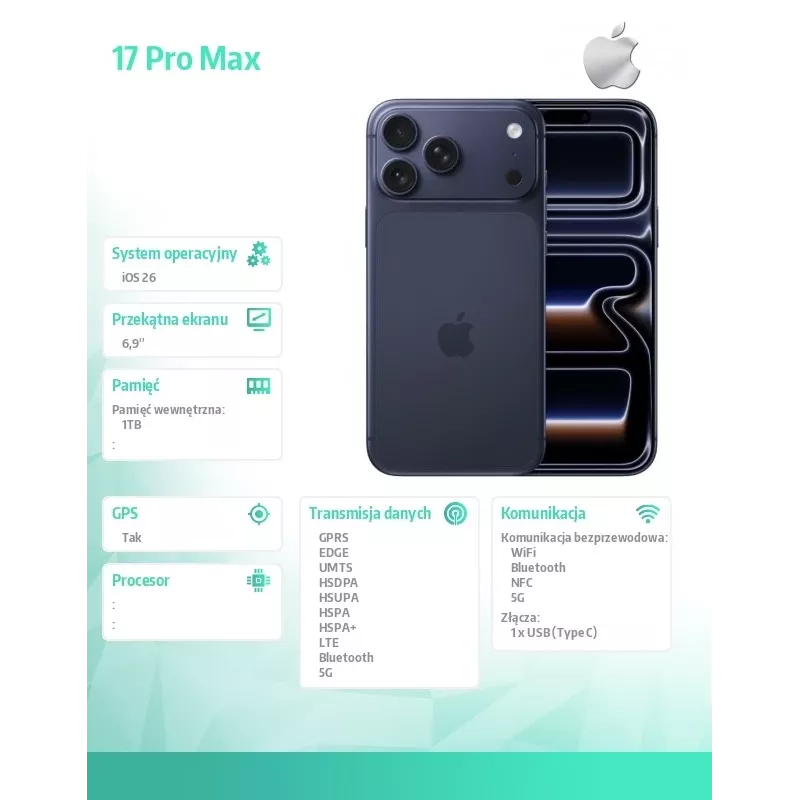Apple iPhone 17 Pro Max 1TB Deep Blue