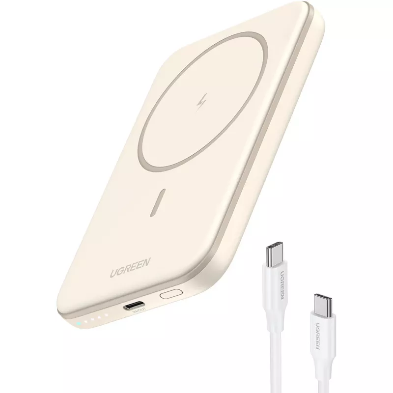 UGREEN 5000mAh Mini Powerbank Wireless 15W z MagSafe Biały