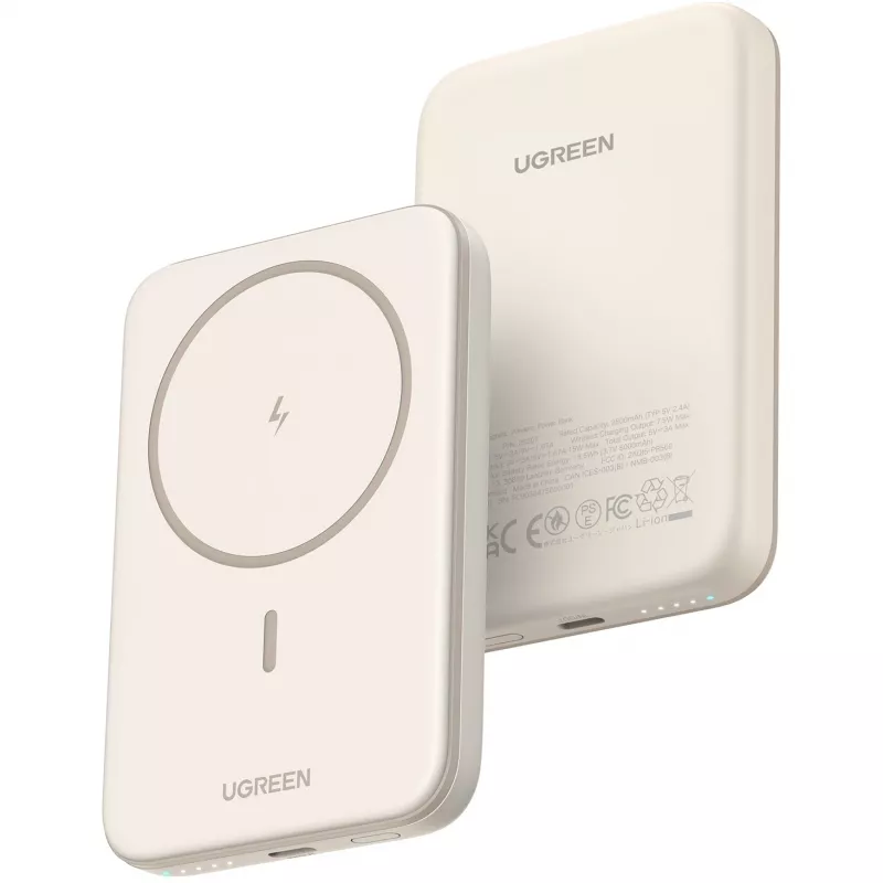 UGREEN 5000mAh Mini Powerbank Wireless 15W z MagSafe Biały