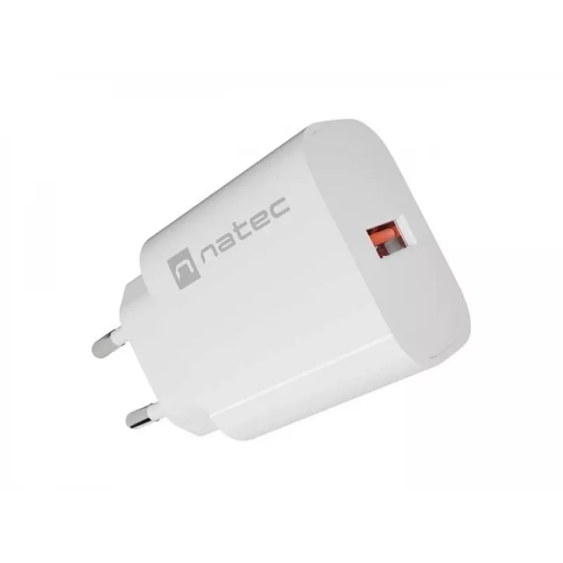 NATEC Ribera Ładowarka ścienna 1x USB-A 18W Biała
